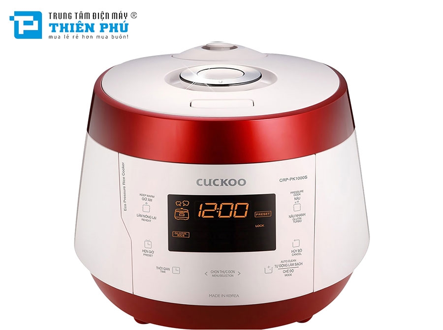 Nồi Cơm Áp Suất Điện Tử Cuckoo CRP-PK1000S 1.8 Lít Đỏ - Trắng