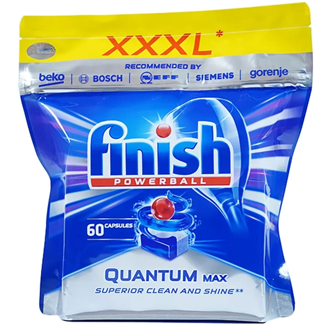 Viên Rửa Bát Finish Quantum Regular Max 60 Viên/Túi