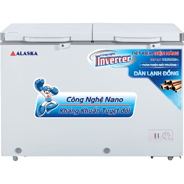 Tủ Đông Alaska Inverter BCD-5068CI 2 Ngăn 2 Cánh 312 Lít