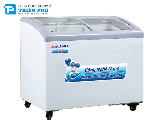 Tủ Đông Alaska Mặt Kính Cong KC-210 1 Ngăn 210 Lít